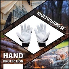 Wing Thumb with Reinforced Finger Protection Gloves, White/Black (1 Pair)