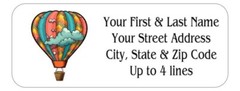 150 Colorful Hot Air Balloon Clouds Mailing Return Address Labels Personalized