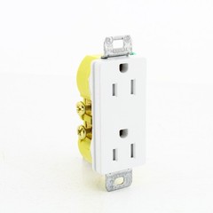 20 Hubbell White Tamper Resistant Decorator PANEL Receptacles 15A Earless