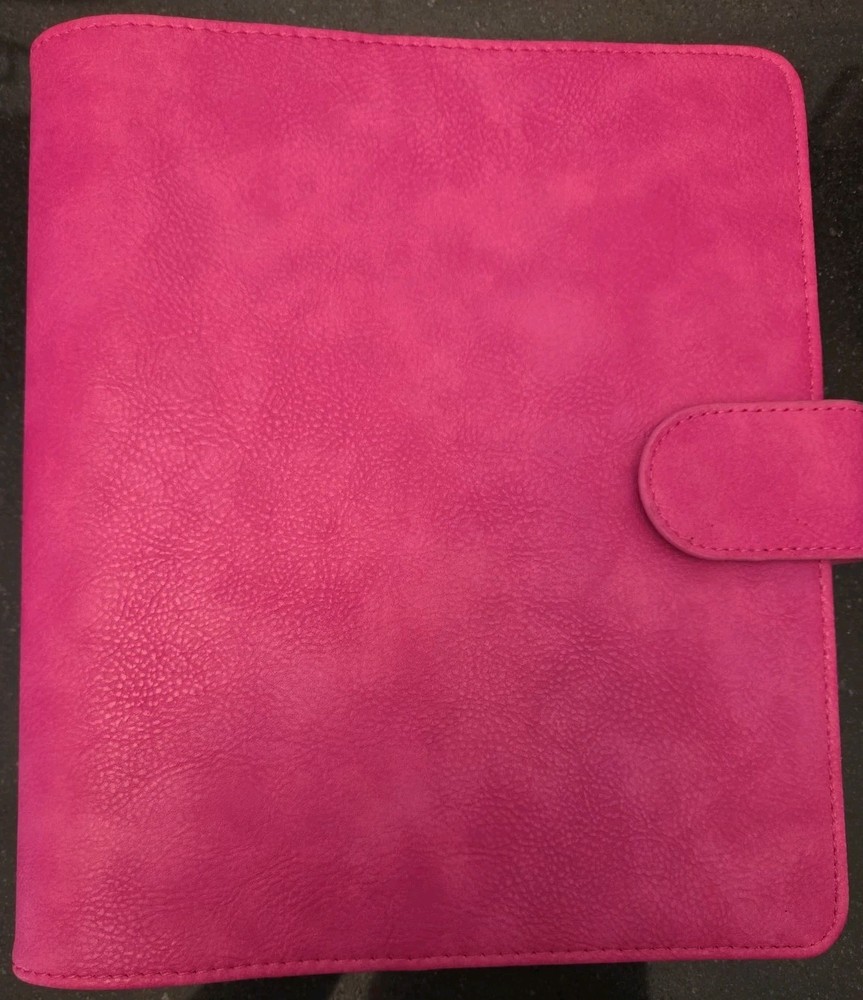 Hot Pink Print Pressions Faux Leather Planner Wallet Card Holder Binder A5 NWOT