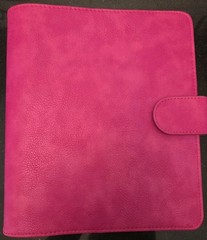 Hot Pink Print Pressions Faux Leather Planner Wallet Card Holder Binder A5 NWOT