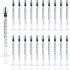 20 Pack 1mL Luer Lock Syringes without Needle, 1 ml cc Disposable Syringe