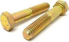 7/16-14 x 2 3/4 Steel Hex Bolt, Grade 8, Yellow Zinc, UNC, PT, Made in USA, 10PK