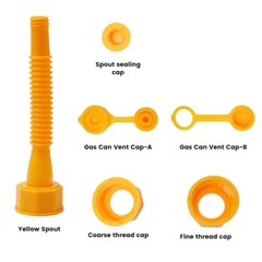 5x Replacement Gas Can Spout Nozzle Vent Kit for Plastic Gas Cans Old Style Cap