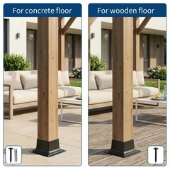 4×4 Steel Post Base Bracket 10 Pcs 3.6″ x 3.6″ Heavy Duty for Wood Post Anchor