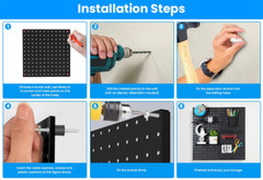 4 Pack Metal Pegboard Panels Black Pegboards Wall Organizer For Walls Home