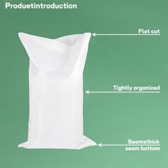 50/100 bags, white woven polypropylene sandbags, for flood control construction