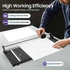 24 Inch/61cm Manual Precision Rotary Paper Trimmer Sharp Photo Paper Cutter