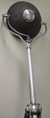 Large 9′ Antique Industrial Surgical Light Chrome & Gray In Original Condition