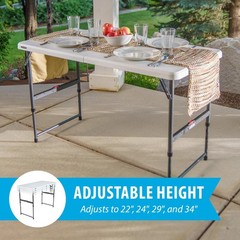 Lifetime Height Adjustable Folding Table 4 Foot 80952