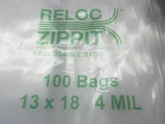 13×18 Reloc Zippit Bags 4Mil Clear Reclosable Large Jumbo Size13″x18″ 100 Pcs