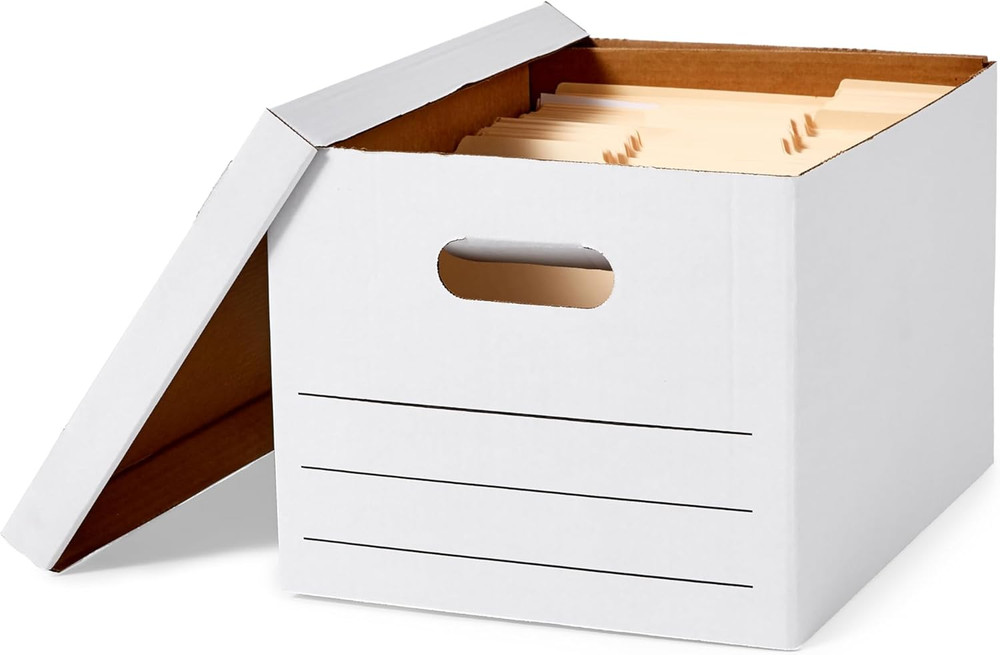 Storage/Filing Boxes with Lift-Off Lid, Letter/Legal Size, Collapsible, Tape-Fre