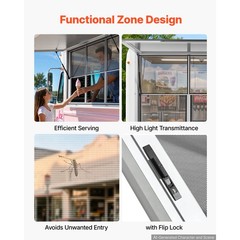 Uimoso 74×40 in Aluminum Alloy Service Window for Food Truck Concessions