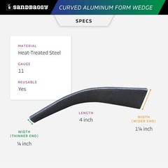 Sandbaggy Curved Aluminum Form Wedge for Concrete Forms (Reusable)