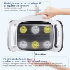 9W Dental 6 LED Lamp Oral Light Lamp For Unit Chair 8-level adjustable Ra90