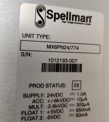 Spellman 6kV Switching Power Supply DC-DC 10uA Mass Spectrometry MX6PN24/774 NEW