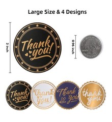 20 Count 2″ Round Thank You Foil Stickers