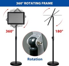 8.5×11 Floor Standing Sign Holder, 4 Pack, Stable Black Base