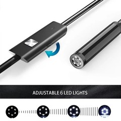 7mm USB-C Endoscope Camera Borescope 6 LED Lights Flexible Inspection Scope