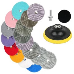Diamond Polishing Pads 4 inch Wet/Dry 12 Piece Kit Granite Stone Concrete Marble