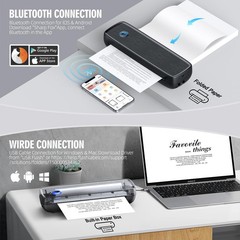 Kats Beypg Portable Inkless Printer Wireless Bluetooth Thermal Printer 4200Mah