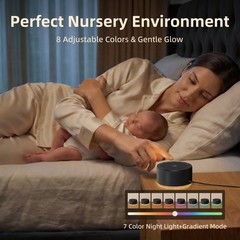 Kipcush White Noise Machine for Baby & Adults, 30 Standard, Angel V2 Black