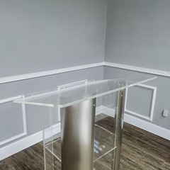 Clear Acrylic Plexiglass Podium Curved Sides Pulpit Lectern Conference