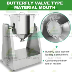 5-20KG Electric 304 Stainless Powder Blender Lab Dry Dough Powder Drum Mixer