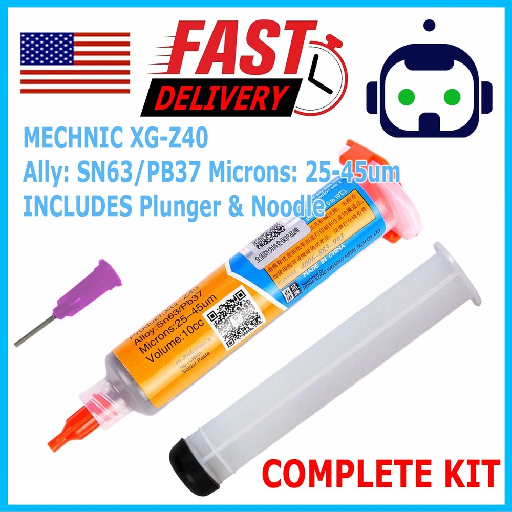 MECHANIC XG-Z40 10cc Syringe Solder Paste Flux Sn63/Pb37 25-45um 10cc Tested