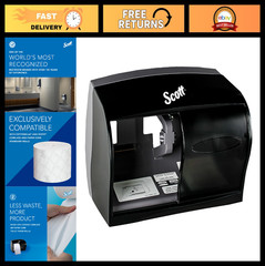 Coreless Toilet Paper Dispenser – Wall Mounted, Holds 2 Rolls, Black, Commercial