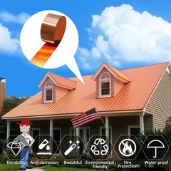Durable Copper Sheet Metal 3500x100mm 0.4mm Thick Roofing DIY Crafts
