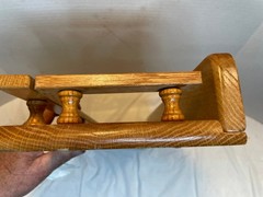 Vintage Desk Organizer Oak Wood Table Book Rack Shelf Country Ship 20.5 x 8 x 2