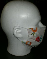 Face Mask White Red Pink Orange Blue Green Floral Pattern Covering 100% Cotton