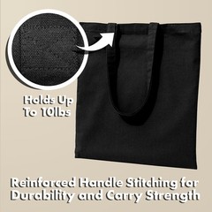 Carrywell (Not Made in China) Canvas Tote Bags In Bulk, 1 pack, Black
