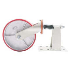 U-Shaped Bolts 8 Inch Gate Castor Wheels 800lbs 360 Degree Red Fence Gate Wheel