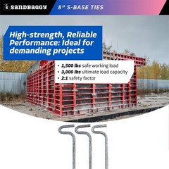 Sandbaggy 8″ S-Base Tie for Symons Steel-Ply or Sure Built Sure Ply Form Systems