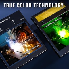 Solar Powered Auto Darkening Welder Mask with Large True Color View & 4 Sensors