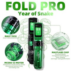 Mast Tattoo Gun Pen Machine, Fold Pro Cordless Year of Snake Edition Gift