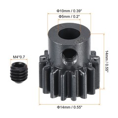 RC 32P Hardened Pinion Gear 5mm Shaft 16T Motor Gears Carbon Steel for RC Car