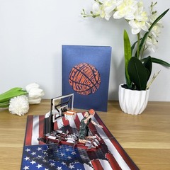 PQDGlobal 3D Popup Card of Basketball Player, 5.9 x 7.9 inches,