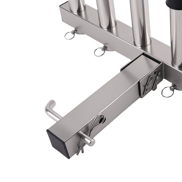 Adjustable Fishing Pole Rack 6 Rods Steel fit for 2″ Hitch Receiver Mount Hold