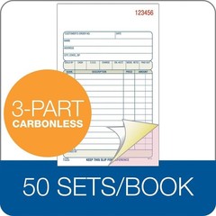 Adams Sales Order Book, 3-Part, 50 Count (Pack of 1), White/Canary/Pink