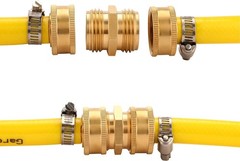 2 Pack 3/4 Inch Brass Garden Hose Adapter Male to Double Male(2 Pack),
