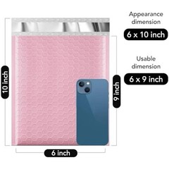 6×9 Baby Pink Bubble Poly Mailers 25 Pack Self Seal Padded Shipping Bags