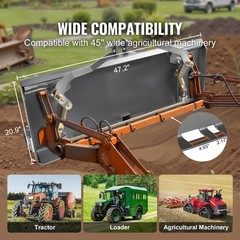 3/8″ 3-Point Attachment Adapter Hitch Adjustable Skid Steer Loader Tractor