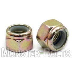 Nylon Insert Lock Nuts Zinc-Yellow Grade 8, 1/4-20 1/4-28 5/16-18 3/8-16 7/16-14