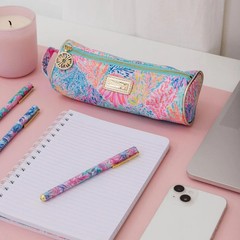 Pencil Case Colorful Zipper Pouch for Office Travel Supplies with Handle 8 Inch