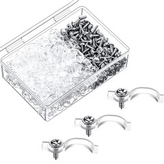 Boao 100 Pack LED Strip Light Mounting Clips Brackets 10 mm, Transparent