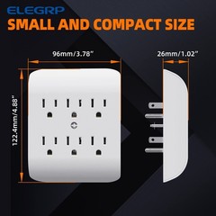 ELEGRP 6-Outlet Extender with Central Anchor, 6 Outlets,