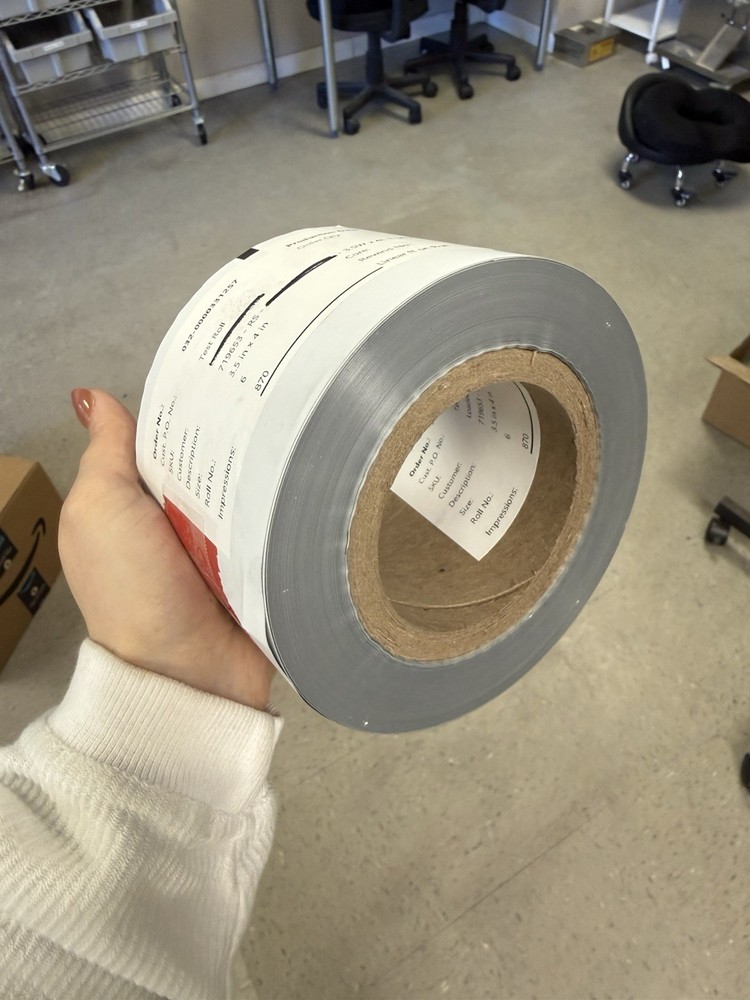 Blank Label Roll 3.5in x 4in Test Roll 870 Impressions 4in Core
